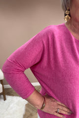 Fuchsia Pink Soft Knit Jumper