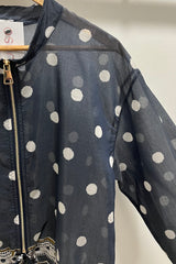 Navy Polkadot Lightweight Bomber Jacket