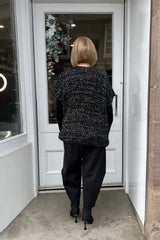 Black Wildflower Knitted Waistcoat