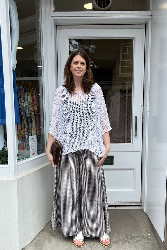 White Popcorn Poncho Top