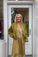 Olive Green Scarlett Puff Hem Jacket