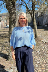 Cornflower Blue Daisy Fine Knit Jumper