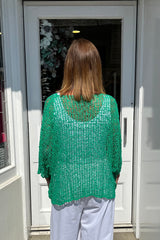 Bright Green Popcorn Poncho Top