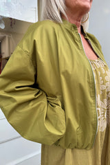 Olive Green Scarlett Puff Hem Jacket