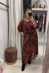 Rust Tessa Printed Dress