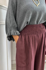 Grape Purple Nicole Wide Leg Trousers