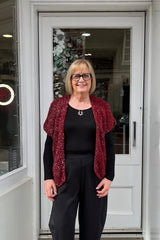 Wine Wildflower Knitted Waistcoat
