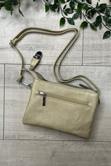 Gold Cleo Zip Crossbody Bag