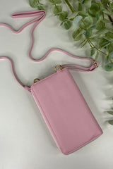Light Pink Zip Wallet Crossbody Bag
