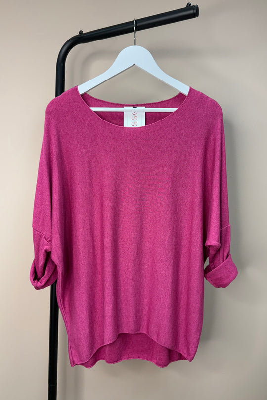 Fuchsia Pink Soft Knit Jumper
