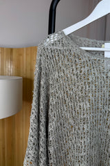 Grey Popcorn Poncho Top