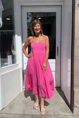 Cerise Pink Gypsy Maxi Skirt