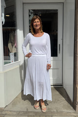 White Gypsy Maxi Skirt