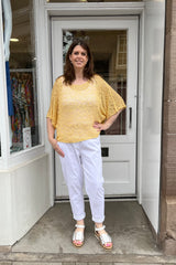 Buttery Yellow Popcorn Poncho Top