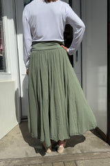 Khaki Green Gypsy Maxi Skirt