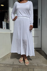 White Gypsy Maxi Skirt