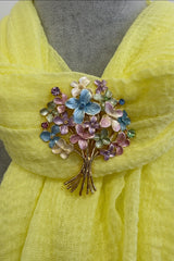 Multicolour Floral Bouquet Magnetic Brooch
