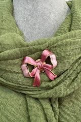 Pink Ribbon Bow Magnetic Brooch