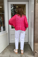 Cerise Pink Popcorn Poncho Top
