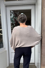 Mocha Neave Oversized Ruched Button Cardigan