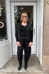 Black Wildflower Knitted Waistcoat