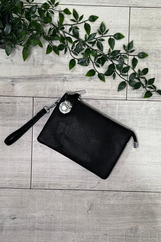 Black Cleo Zip Crossbody Bag