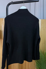 Black Ribby Knit Jumper