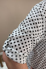 White Polka Dot Cotton Blouse