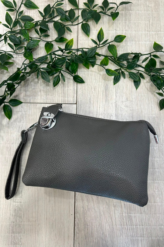 Slate Grey Cleo Zip Crossbody Bag