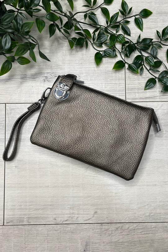 Bronze Cleo Zip Crossbody Bag