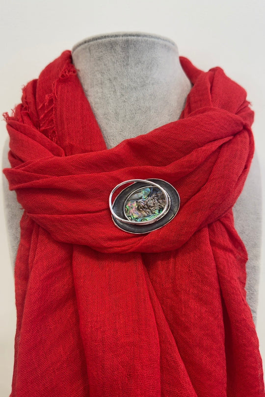Grey Oval Gemstone Magnetic Brooch