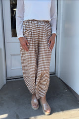 Toffee Brown Ivy Gingham Pants