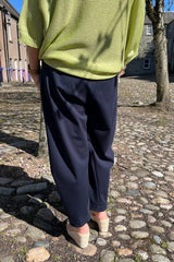 Navy Premium Crop Trouser