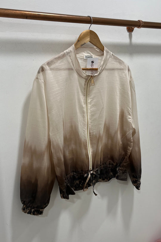 Cream Ombre Lightweight Bomber Jacket