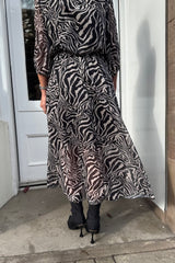Zena Black and White Zebra Printed Dress