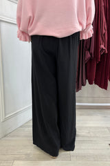 Black Nicole Wide Leg Trousers