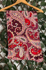 Red Gold Detail Paisley Scarf