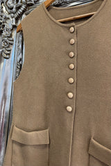Camel Knitted Waistcoat