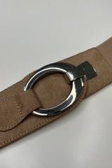 Taupe Sadie Faux Suede Stretch Waist Belt