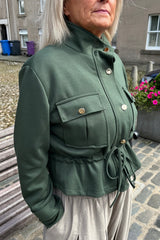 Khaki Green Alana Funnel Neck Utility Jacket