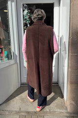 Chocolate Brown Oversized Anya Teddy Maxi Gilet
