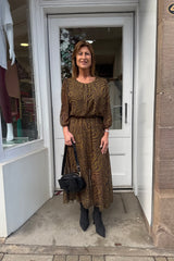 Zena Olive Zebra Printed Dress