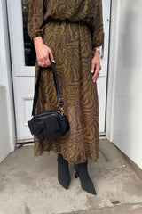 Zena Olive Zebra Printed Dress