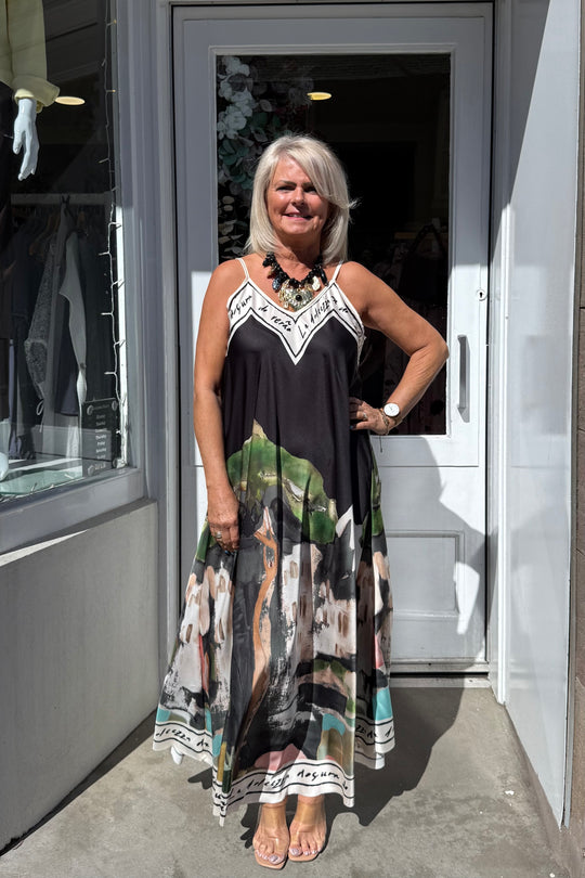 Black Silky Cami Maxi Dress