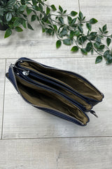 Navy Cleo Zip Crossbody Bag