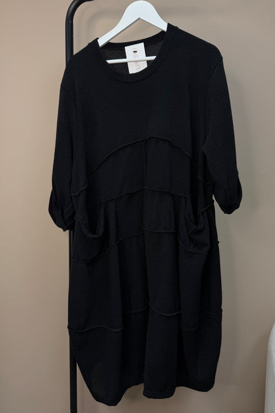 Black Seam Tunic Dress