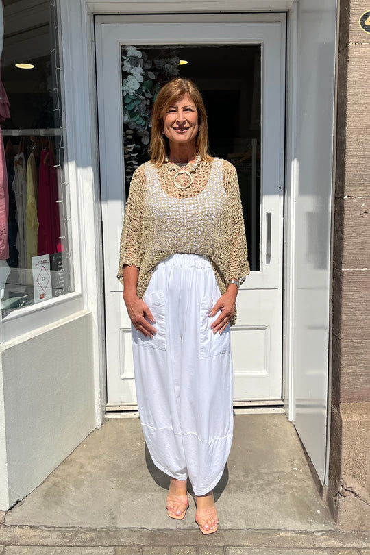 Taupe Popcorn Poncho Top