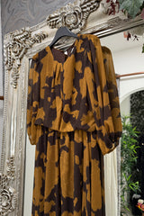Mustard Tessa Printed Dress