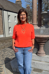 Bright Orange Alpaca Short Sleeved Jumper