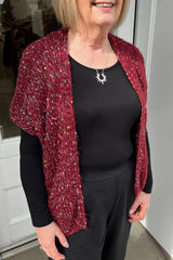 Wine Wildflower Knitted Waistcoat